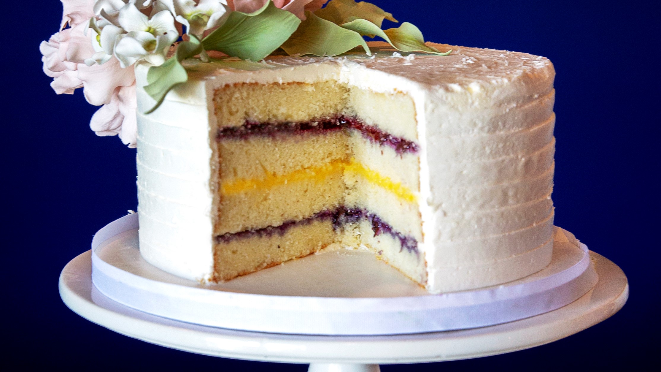 Lemon Blueberry Cake (Vegan Layer Cake) - Bianca Zapatka | Recipes