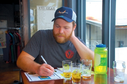 Evo's Mike Piorunski makes notes on their spring beers