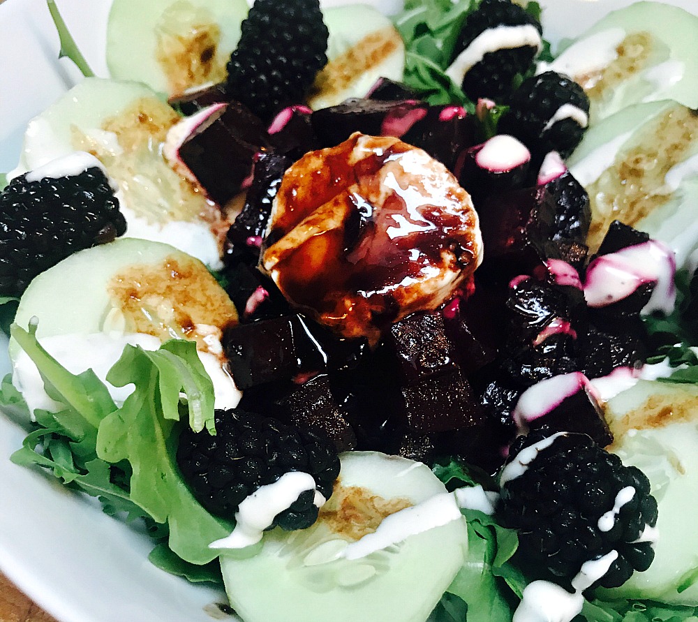 Balsamic and Orange Roasted Chioggia Beet & Astro Arugula Salad with Lemon Vinaigrette