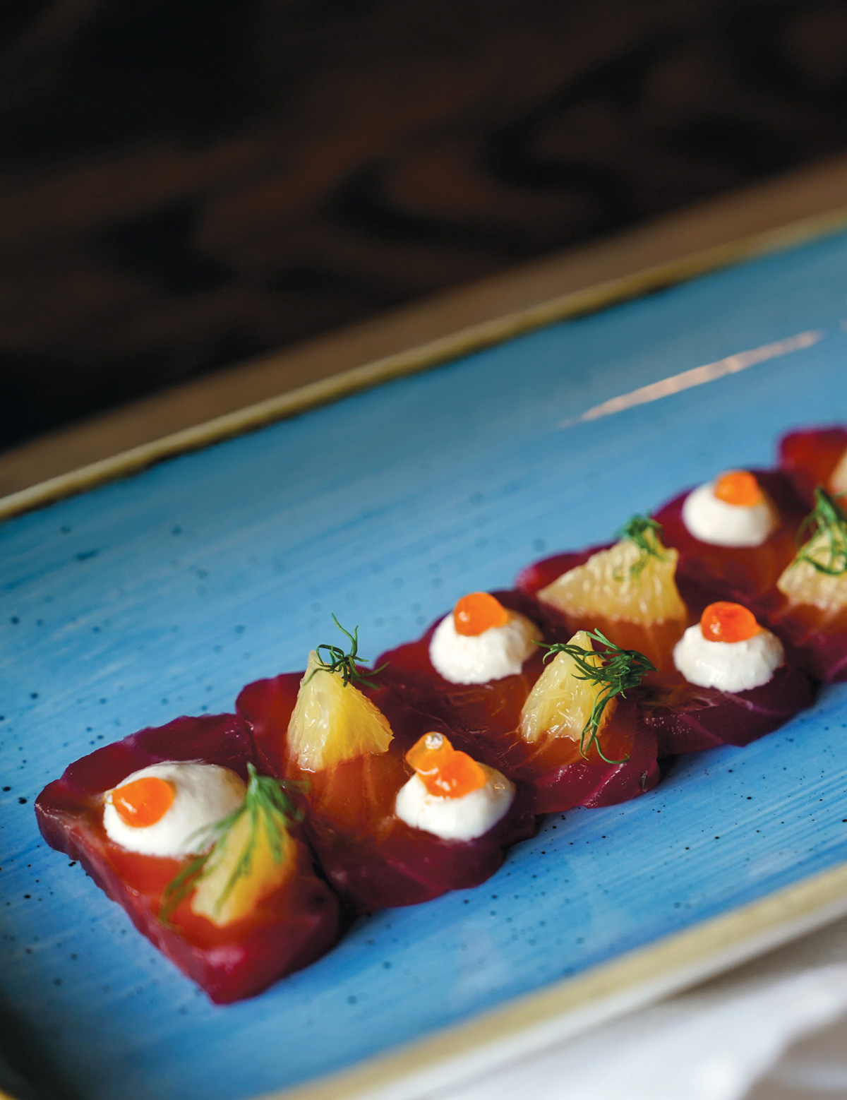 Beet Cured Salmon With Horseradish Crème Fraiche